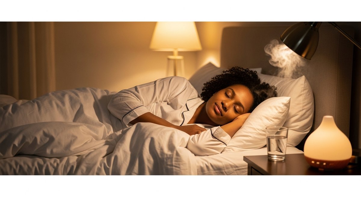 Biscotti strain vs Wedding Cake strain — Which Is Right for You? 6 Adult resting peacefully in a warmly lit bedroom with white linens, evoking relaxation and sleep onset associated with Weddin