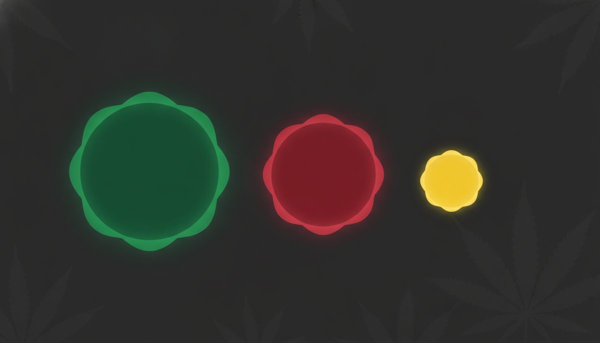 Zaza Strain 2 Zaza strain terpene profile graphic showing Myrcene in green, Caryophyllene in red, and Limonene in yellow