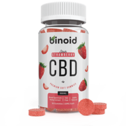 Binoid Gummies - Sour Strawberry 300mg front side image