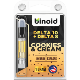 Binoid Delta 10+delta 8 THC Vape cookies and cream 1gram