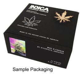 Indica Leaf Shape Puzzle: Nick Johnson “Gelato Cake" 10" x 11" 69 Piece 1/4 Inch thick Maple Wood Jigsaw Puzzle
